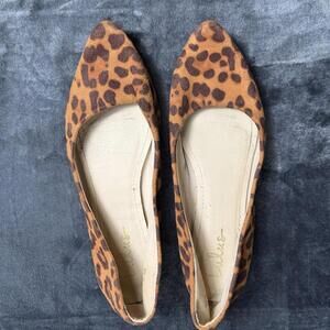 Lulus Holly Leopard Print Suede Flats Women’s Size 10